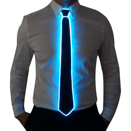 Men Gift EL Wire Black Ties Wedding Party Decor Neon LED Luminous Bow Neck Tie Ties For Men Boys Kids