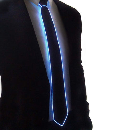 Men Gift EL Wire Black Ties Wedding Party Decor Neon LED Luminous Bow Neck Tie Ties For Men Boys Kids