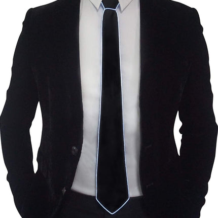 Men Gift EL Wire Black Ties Wedding Party Decor Neon LED Luminous Bow Neck Tie Ties For Men Boys Kids