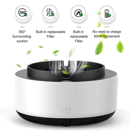 🔄 360° Smoke Filter Ashtray – Odor & Secondhand Smoke Eliminator