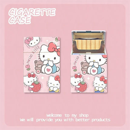 KawaiiSmoke™ – Kuromi Cigarette Case™ with Hello Kitty Design – 20pcs Capacity Box