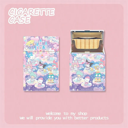 KawaiiSmoke™ – Kuromi Cigarette Case™ with Hello Kitty Design – 20pcs Capacity Box