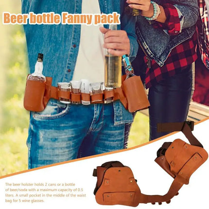 Waist Drink Holder BAdjustable Elt Buckle Beer Holder Beer Belt Holder Beer Waist Holder For Man Women Men's Party Gift Gear