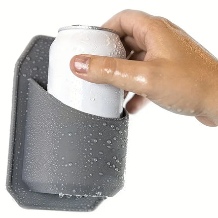 Silicone Shower Beer Holder Wall-mounted Beverage Rack With Grip Bathroom Drink Universal Smartphone Stand Stick-on Cup Holder