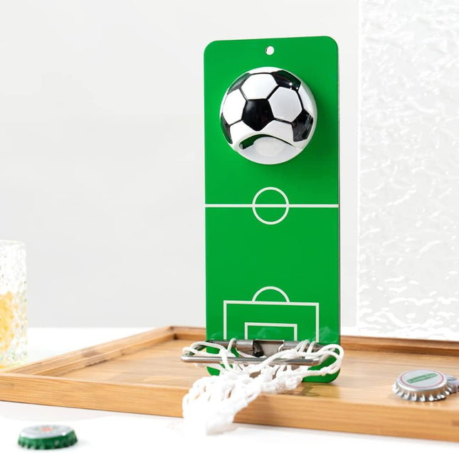 MagnoGoal™ Soccer Bottle Opener™ with Built-in Cap Collector