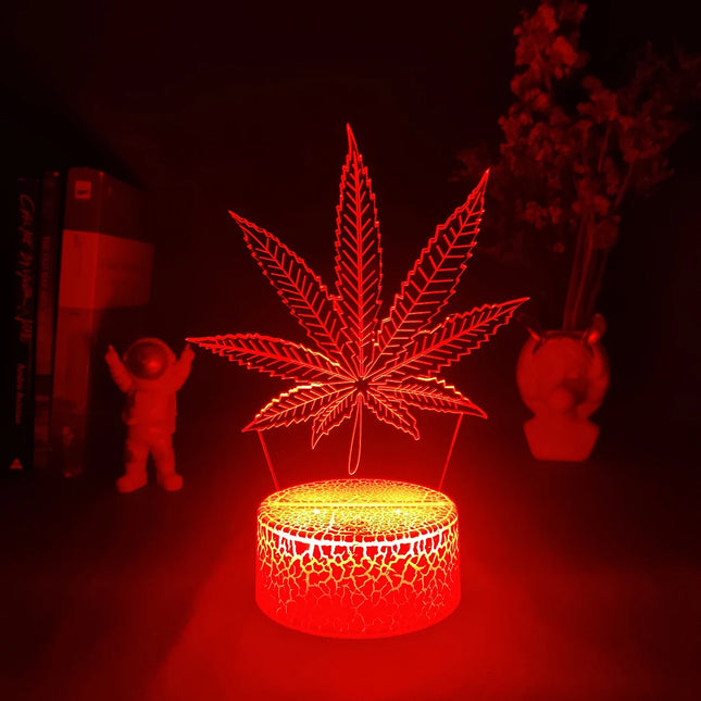 Weed 3D Lamp Color Changing 3D Night Light for Aesthetic Rooms