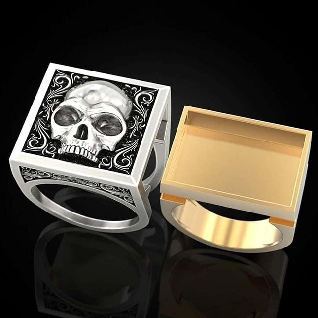 Fashion Punk Domineering Lion Head Men's Ring Creative Storage
