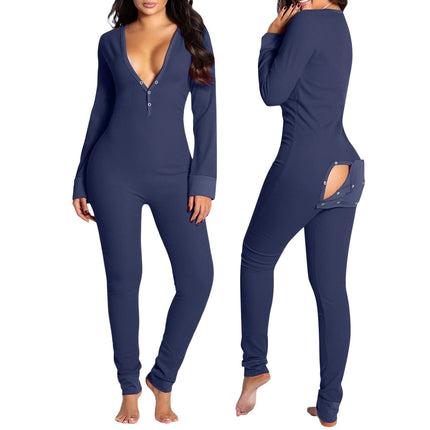 Midnight Mood™ Long Sleeve Slim Pajama Romper – Detachable & Stretchy