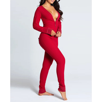 Midnight Mood™ Long Sleeve Slim Pajama Romper – Detachable & Stretchy