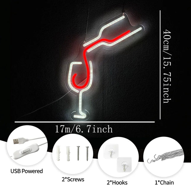 Red Wine Glass Led Neon Sign™