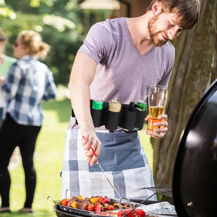 Beer Holster Belt Portable Soda Bottle Beer Holder Drink Can Holder Holds 6 Cans Adjustable Beer Waist Holder For Parties