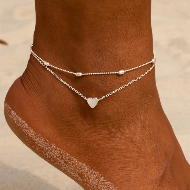 HeartStep™ – Women’s Heart Anklet Bracelet™ for Barefoot & Sandal Style